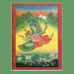 Vishnu bleu sur la carte indoue d'art de Dieu de G cartes postales