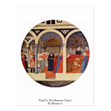 Visite à la crèche Tondo par Masaccio Carte Postale