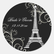 Visite Eiffel de La de PixDezines+Couleur de Swirl Autocollants