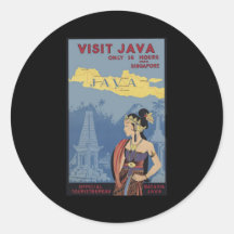 Visite Java seulement 36 heures de Singapour Autocollants Ronds