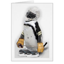 Vitesse de port d'hockey de petit pingouin cartes de vœux