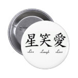 Vivant, rire, amour badges avec agrafe