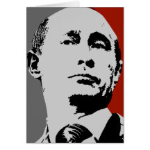 Vladimir Poutine sur le rouge Cartes De Vœux