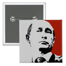 Vladimir Poutine sur le rouge Pin's