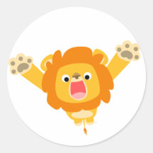Voici venir l'autocollant de problème (lion mignon