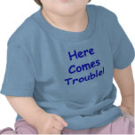 Voici venir le problème (bleu) t-shirts