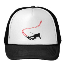 voie rouge de ski de ski incliné casquette de camionneur