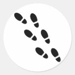Voies de chaussure - empreinte de pas autocollants ronds