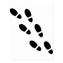Voies de chaussure - empreinte de pas carte postale