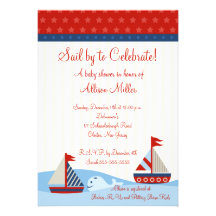 Voile nautique par pour célébrer le baby shower de invitation