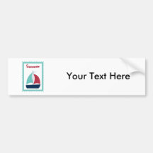 Voilier de bateau à voile de navigation d'été autocollant pour voiture