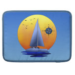 Voilier de catamaran et rose de boussole poche pour macbook