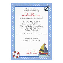 Voilier naviguant l'invitation nuptiale nautique d