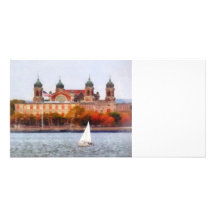 Voilier par l'île d'Ellis Photocartes Personnalisées