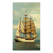 Voilier vintage de bateau carte de visite