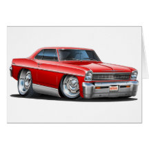 Voiture 1966-67 de rouge de nova cartes