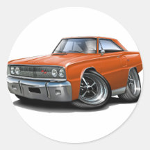Voiture 1967 d'orange de Coronet droite Autocollants Ronds
