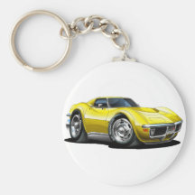 Voiture 1968-72 jaune de Corvette Porte-clefs