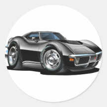 Voiture 1968-72 noire de Corvette Autocollants