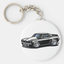 Voiture 1969 Noir-Blanche de Camaro Porte-clefs