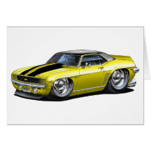 Voiture 1969 supérieure Jaune-Noire de Camaro Carte De Vœux