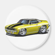 Voiture 1969 supérieure Jaune-Noire de Camaro Aimant