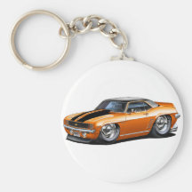 Voiture 1969 supérieure Orange-Noire de Camaro Porte-clés
