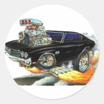 Voiture 1970 noire de Chevelle Autocollant