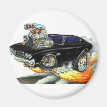 Voiture 1970 noire de Chevelle Magnets Pour Réfrigérateur