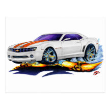 Voiture 2010 Blanc-Orange de Camaro Cartes Postales