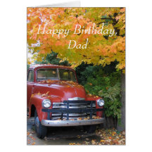 Voiture ancienne, joyeux anniversaire, papa cartes
