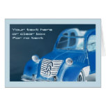 Voiture classique vintage française, photo d'inver carte de vœux