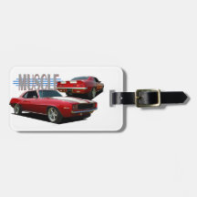 Voiture de muscle étiquette de bagages