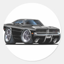 Voiture de noir de chargeur de Dodge Adhésifs Ronds