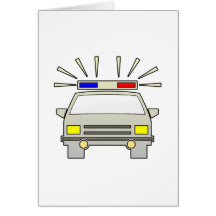 Voiture de police carte de vœux