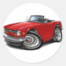 Voiture de rouge de Triumph TR6 Adhésifs Ronds