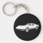 Voiture de sport 1970 de Corvette : Finition blanc Porte-clés