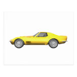Voiture de sport 1970 de Corvette : Finition jaune Carte Postale