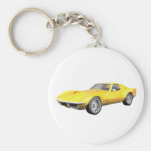 Voiture de sport 1970 de Corvette : Finition jaune Porte-clé