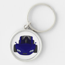 Voiture de sport bleue de minuit Keychain Porte-clef