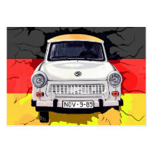 Voiture de Trabant et drapeau allemand, mur de Ber Cartes De Visite Professionnelles