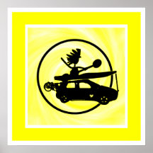 Voiture de vélo de kayak - cadeaux de bourdonnemen affiches