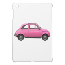 Voiture italienne vintage de Fiat 500 roses