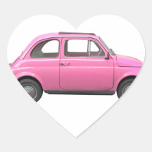 Voiture italienne vintage de Fiat 500 roses Adhésifs