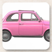 Voiture italienne vintage de Fiat 500 roses Sous-bocks