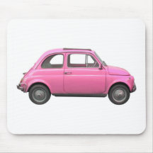 Voiture italienne vintage de Fiat 500 roses Tapis De Souris
