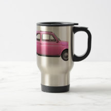 Voiture italienne vintage de Fiat 500 roses Mug À Café