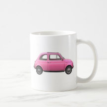 Voiture italienne vintage de Fiat 500 roses Mugs À Café