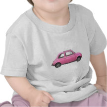 Voiture italienne vintage de Fiat 500 roses T-shirt