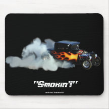 Voiture noire flamboyante classique de Dragracer c Tapis De Souris